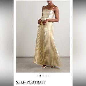 Self portrait pintucked plisse lame gown size 12 worn once